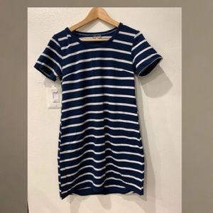 White/blue strip dress. Fleece lined size S